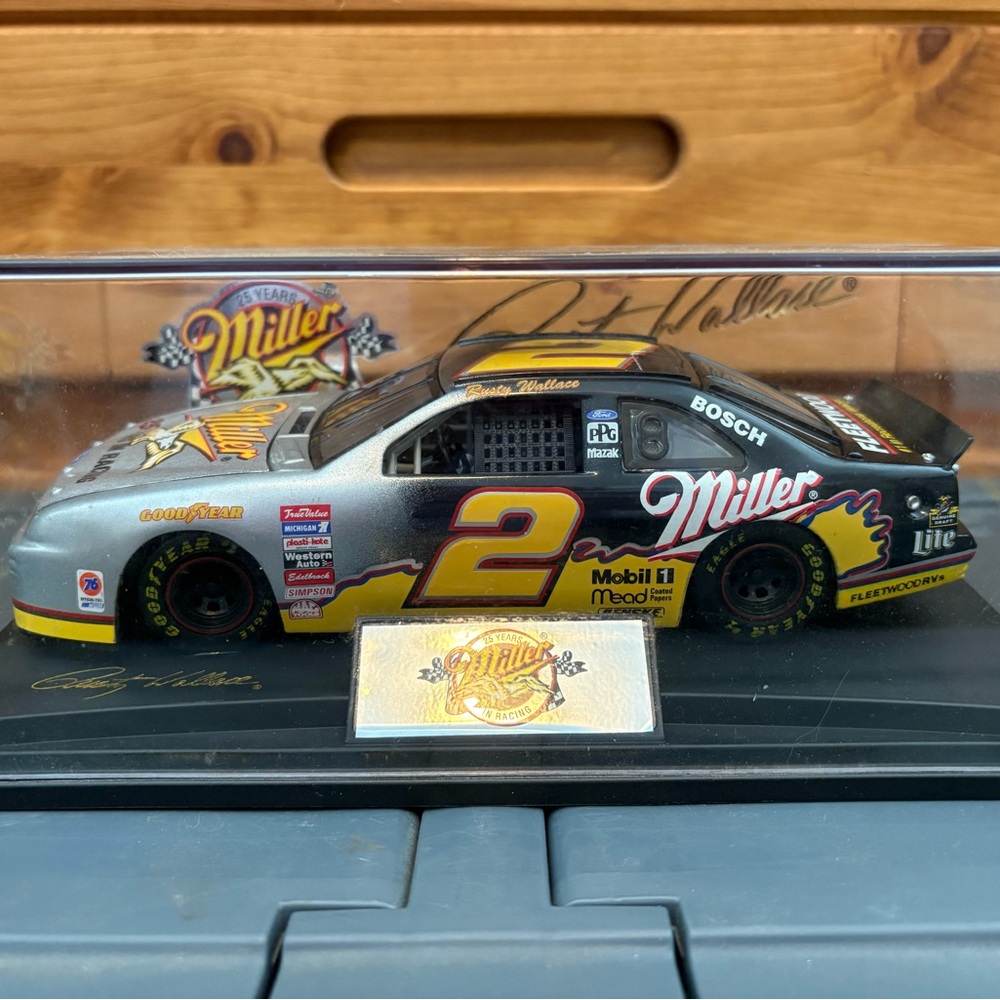 Racing Diecast Car - Black and Silver Rusty Wallace
